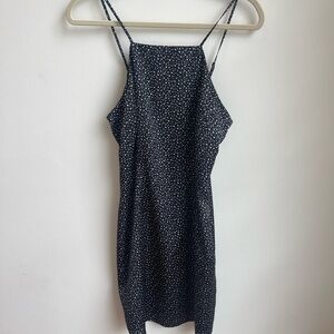 Elegant Black and White Polka Dot Dress